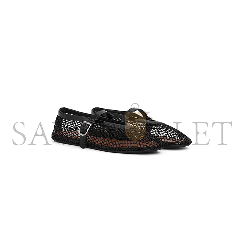 ALAÏA BALLET FLATS IN FISHNET AA3A029TK007 - 999